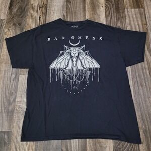 Bad Omens Shirt Mens XL White Moth Graphic Band Tee T-Shirt Sumerian Records